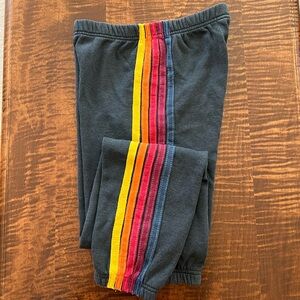 KID'S AVIATOR NATION 5 STRIPE SWEATPANTS - CHARCOAL - size 14